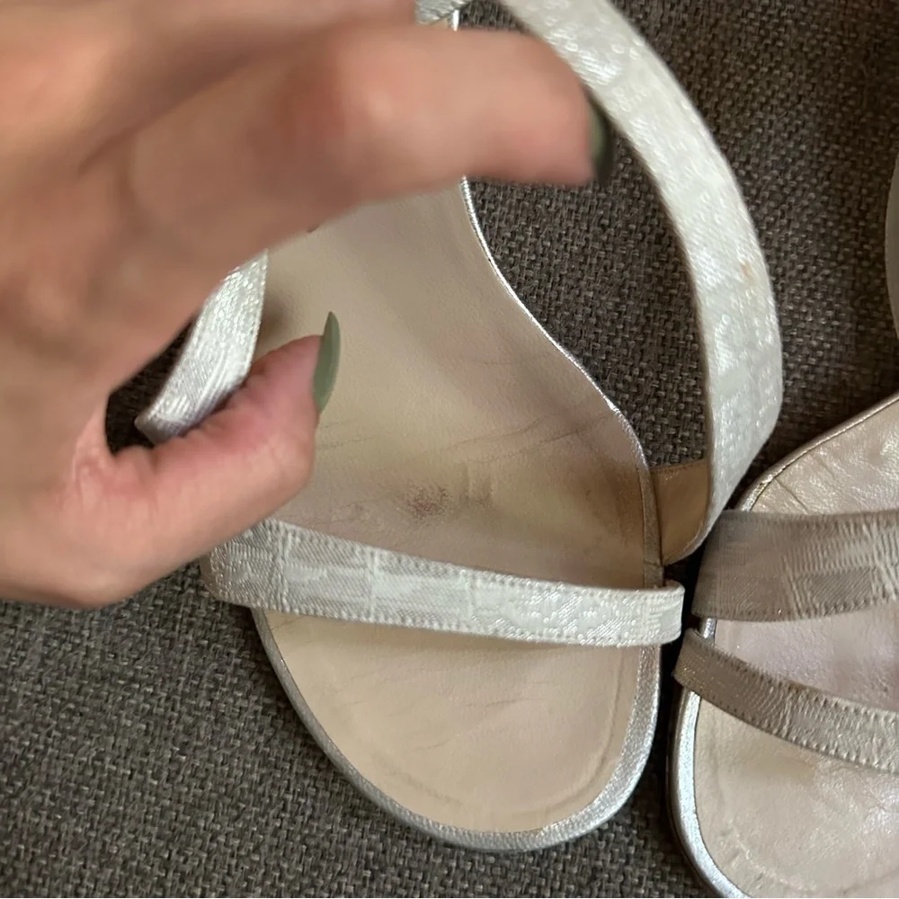 Vintage silver Chanel strappy heels - Picture 8 of 10